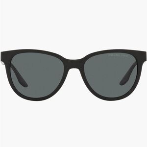 Prada 54mm Polarized Oval Sunglasses – Black/Red (Preloved)